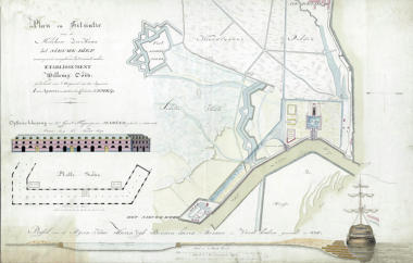 De Haven en het complex Willemsoord in 1820.  Bron: NHA